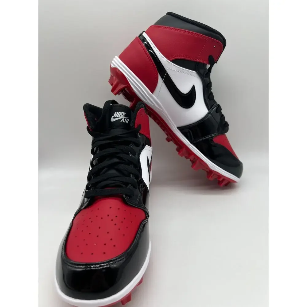 Jordan 1 Mid TD Cleat Bred Toe Men’s Size 10 Football Cleats FJ6805-601 New